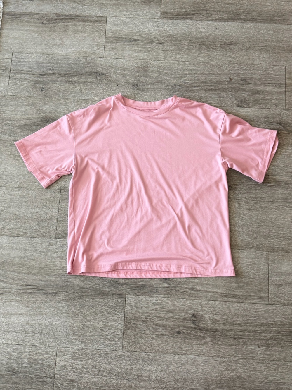 SHEIN Soft Crewneck Short Sleeve Tee - Light Pink